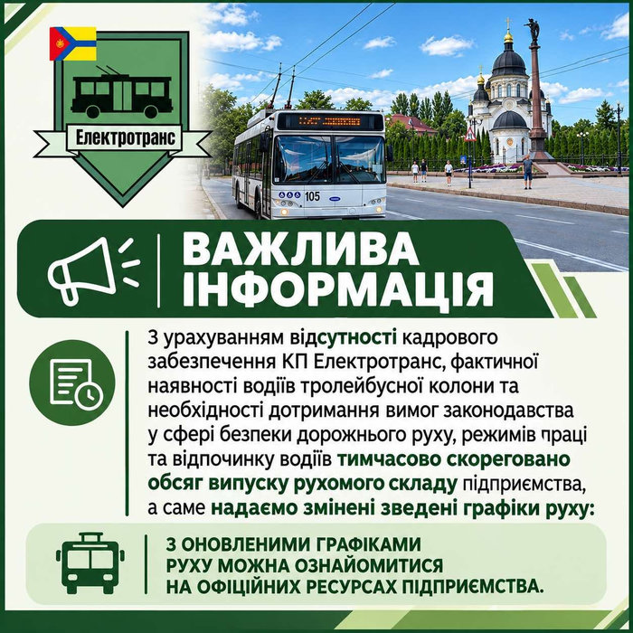 Расписание троллейбусного маршрута 1