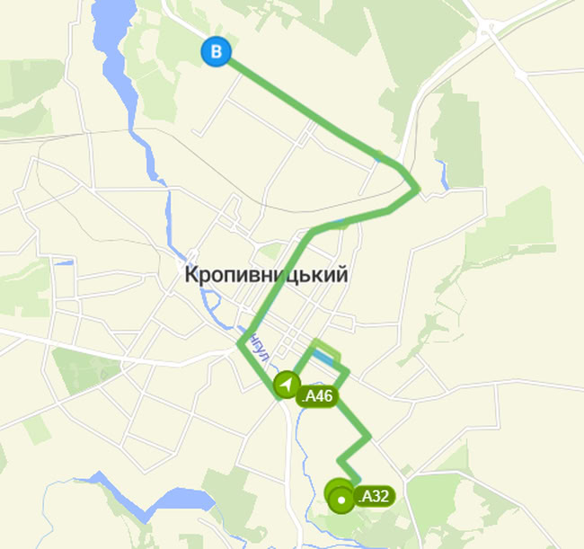 Розклад автобуса 125 у Кропивницькому