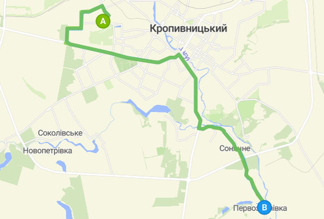 Расписание маршрутки 550 в Кропивницком