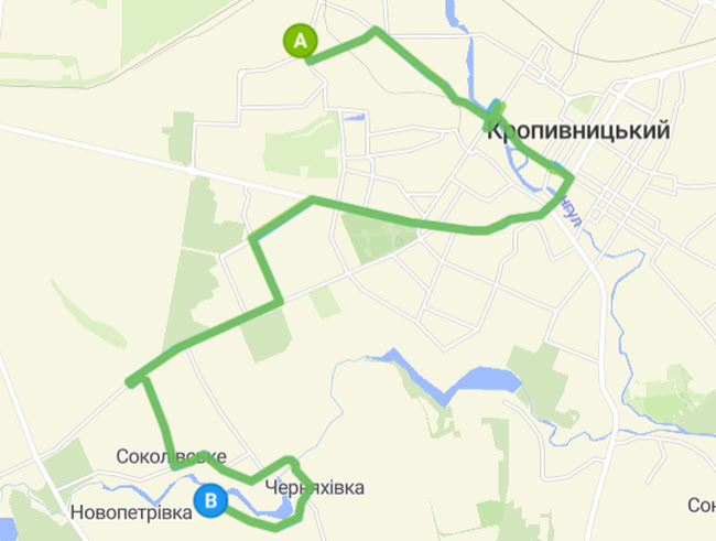Расписание маршрутки 220 в Кропивницком
