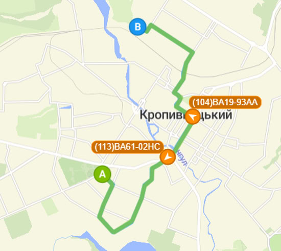 Расписание маршрутки 104 в Кропивницком