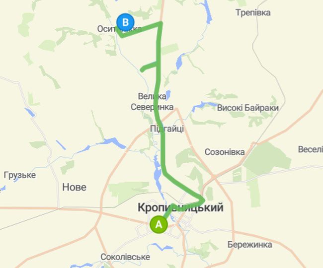 Расписание автобуса Кропивницкий - Оситняжка