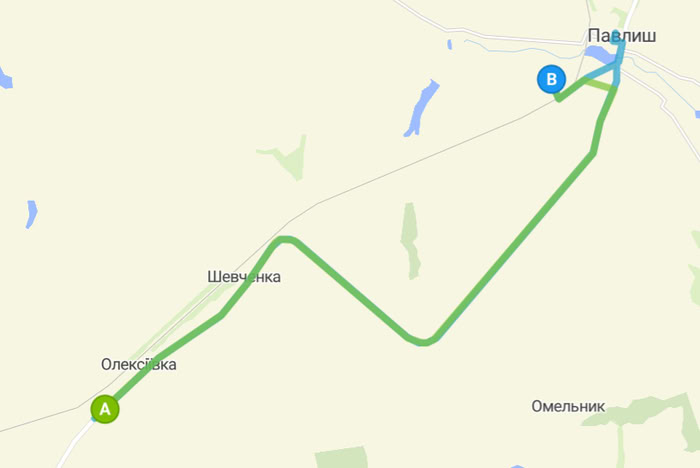 Розклад шкільного автобуса Павлиш - Олексіївка